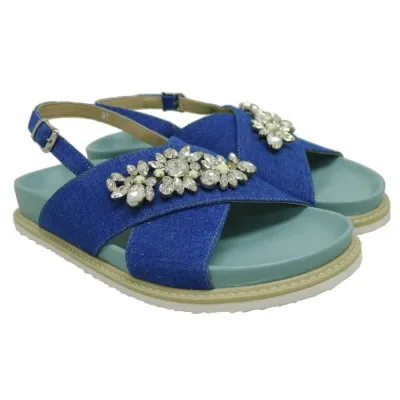 TWIN SETSandalia bio jeans con piedras Twin Set HS78DA