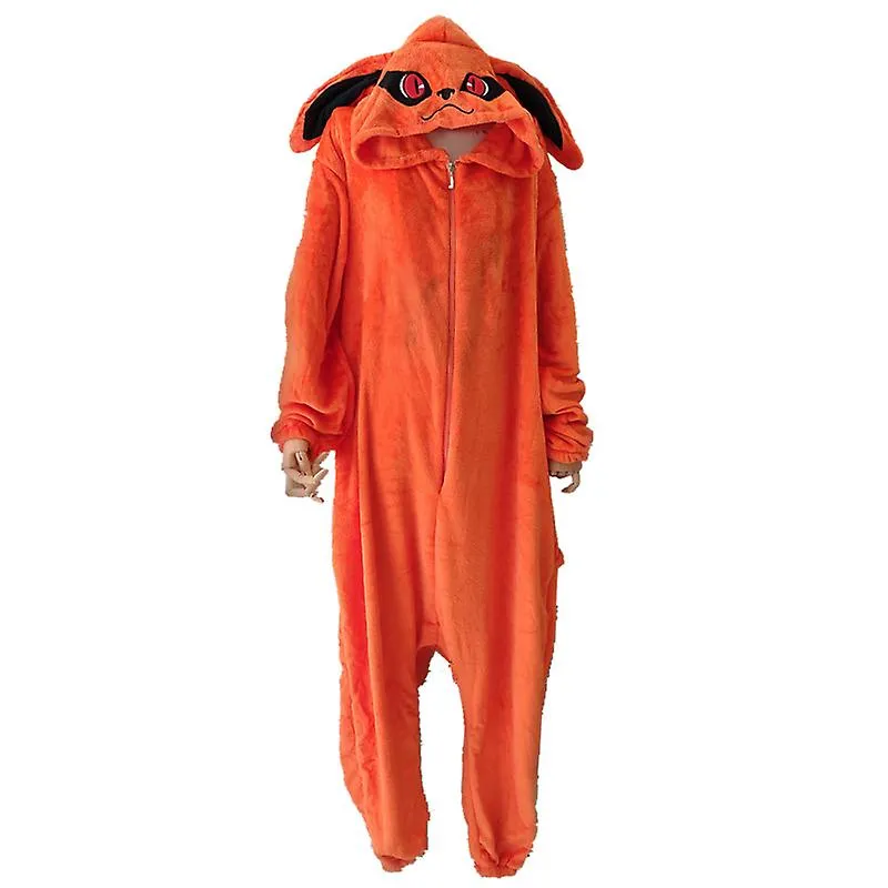 Uzumaki Bijuu Kurama Kyuubi Cosplay Disfraz Unisex Adulto Kigurumi Pijama Franela Mono Ropa de dormir Onesies Regalos