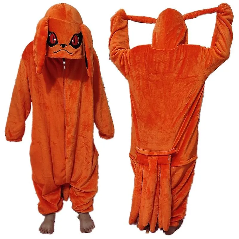 Uzumaki Bijuu Kurama Kyuubi Cosplay Disfraz Unisex Adulto Kigurumi Pijama Franela Mono Ropa de dormir Onesies Regalos