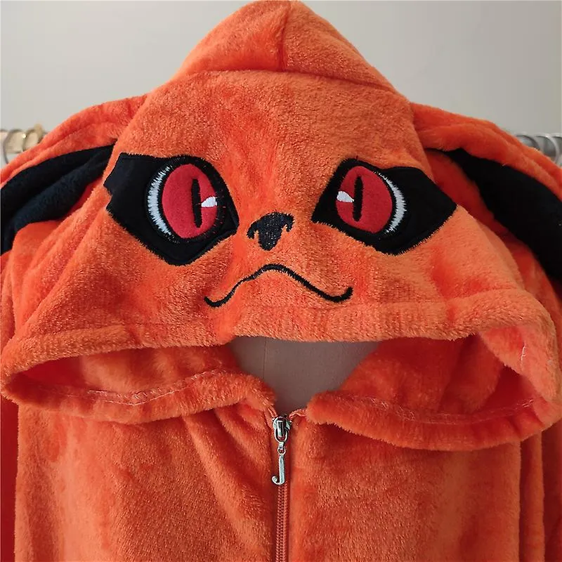 Uzumaki Bijuu Kurama Kyuubi Cosplay Disfraz Unisex Adulto Kigurumi Pijama Franela Mono Ropa de dormir Onesies Regalos