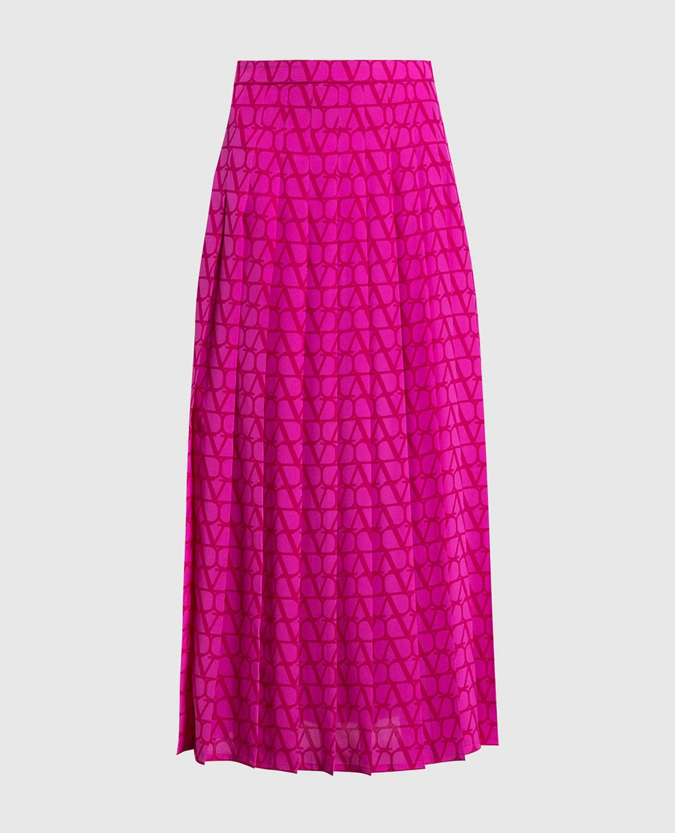 Valentino Pink Toile Iconographe printed silk pleated skirt