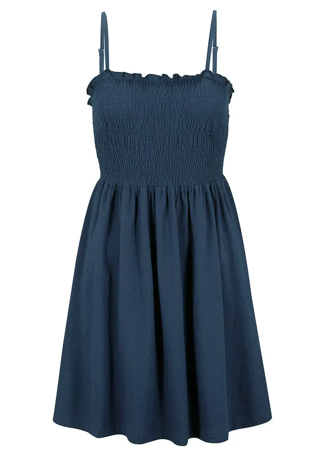 Vestido de punto con tirantes ajustables Azul marino