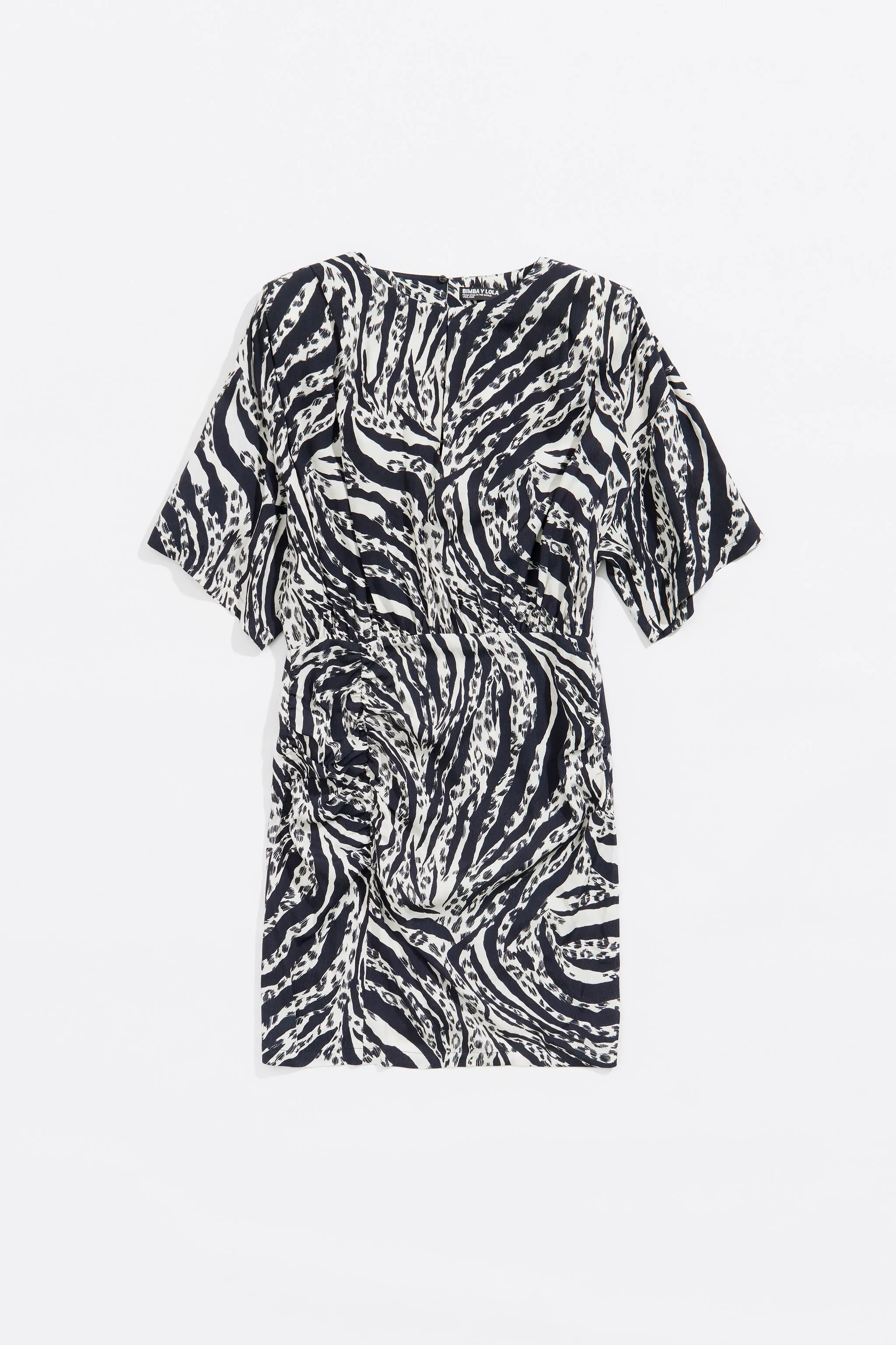 Vestido hombreras Zebra marfil