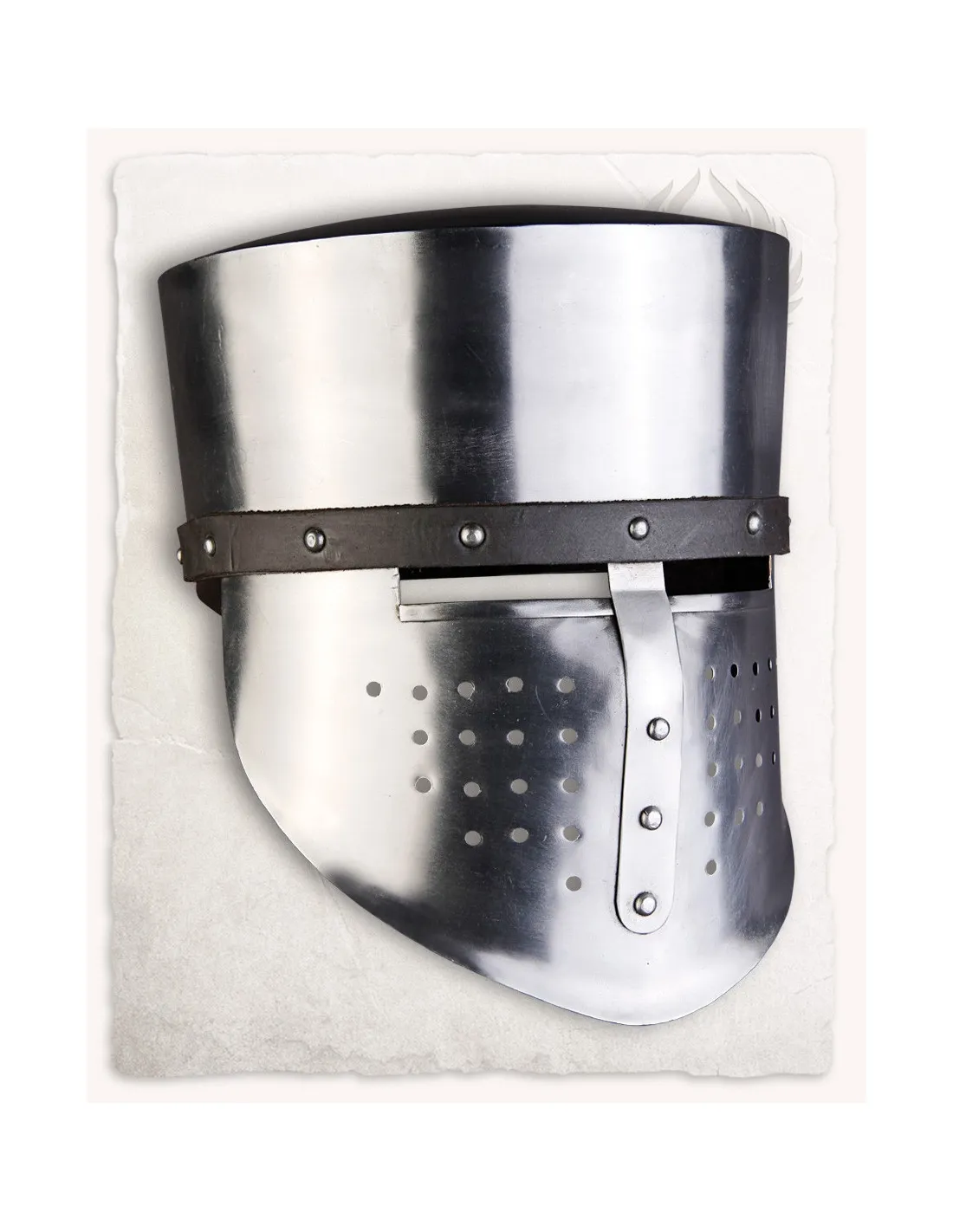 Yelmo medieval acero pulido modelo Laurin