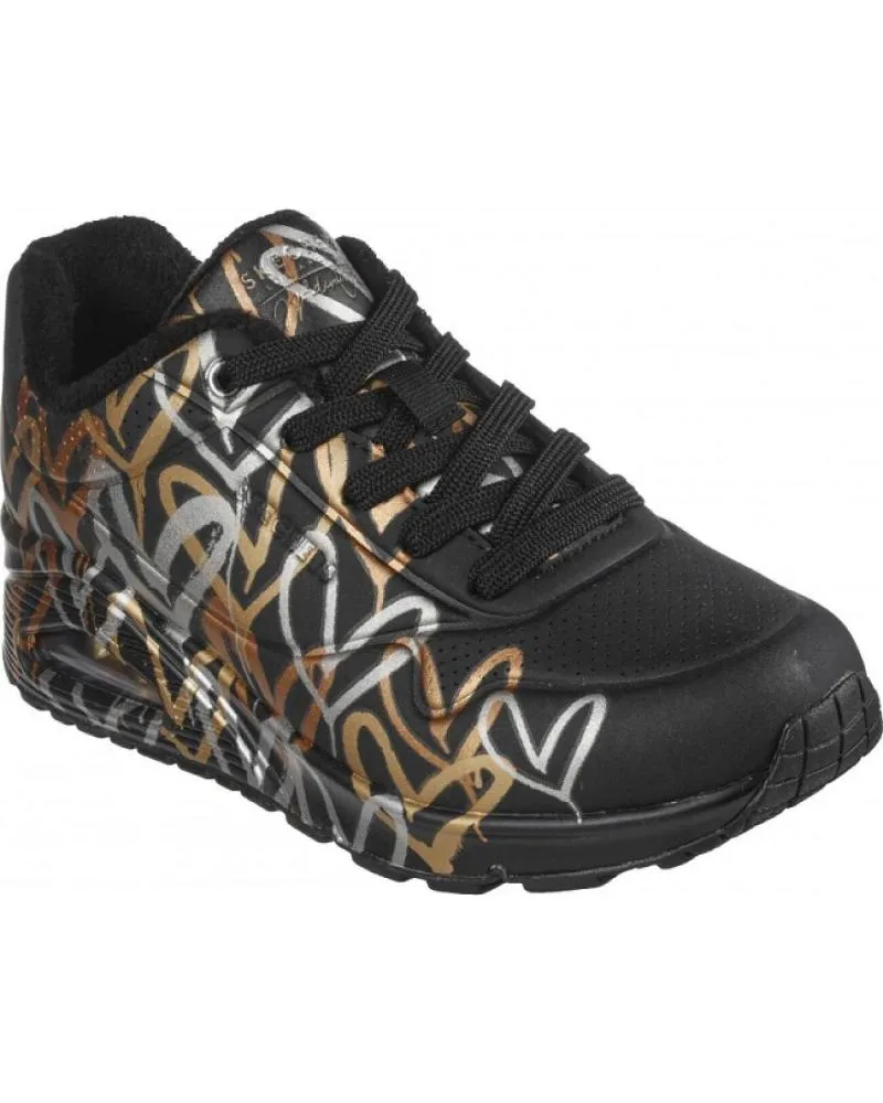 ZAPATILLAS DEPORTE SKECHERS  DE MUJER UNOMETALLIC LOVE 155523 NEGRO  VARIOS COLORES