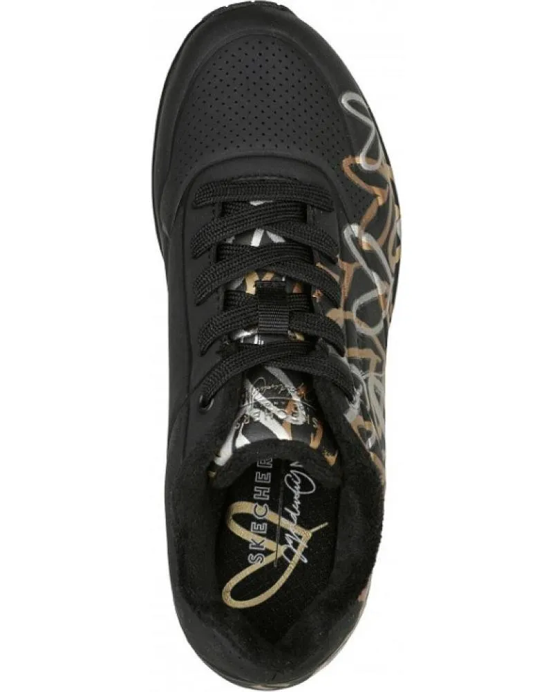 ZAPATILLAS DEPORTE SKECHERS  DE MUJER UNOMETALLIC LOVE 155523 NEGRO  VARIOS COLORES