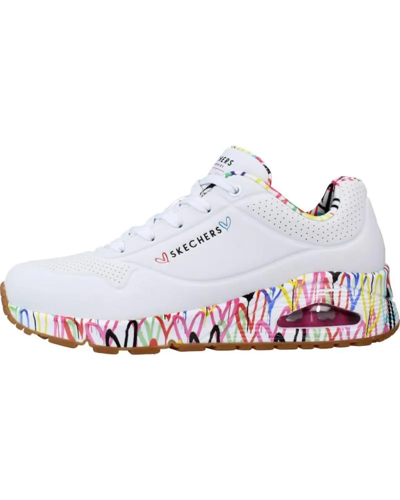 ZAPATILLAS DEPORTE SKECHERS  DE MUJER ZAPATILLAS MUJER MODELO UNO  LOVING LOVE COLOR BLANCO  WHT
