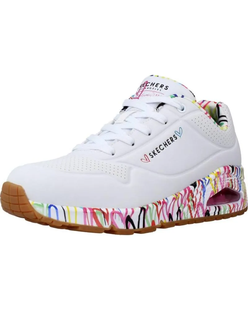 ZAPATILLAS DEPORTE SKECHERS  DE MUJER ZAPATILLAS MUJER MODELO UNO  LOVING LOVE COLOR BLANCO  WHT