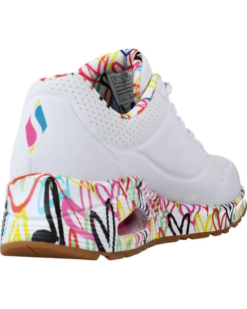 ZAPATILLAS DEPORTE SKECHERS  DE MUJER ZAPATILLAS MUJER MODELO UNO  LOVING LOVE COLOR BLANCO  WHT