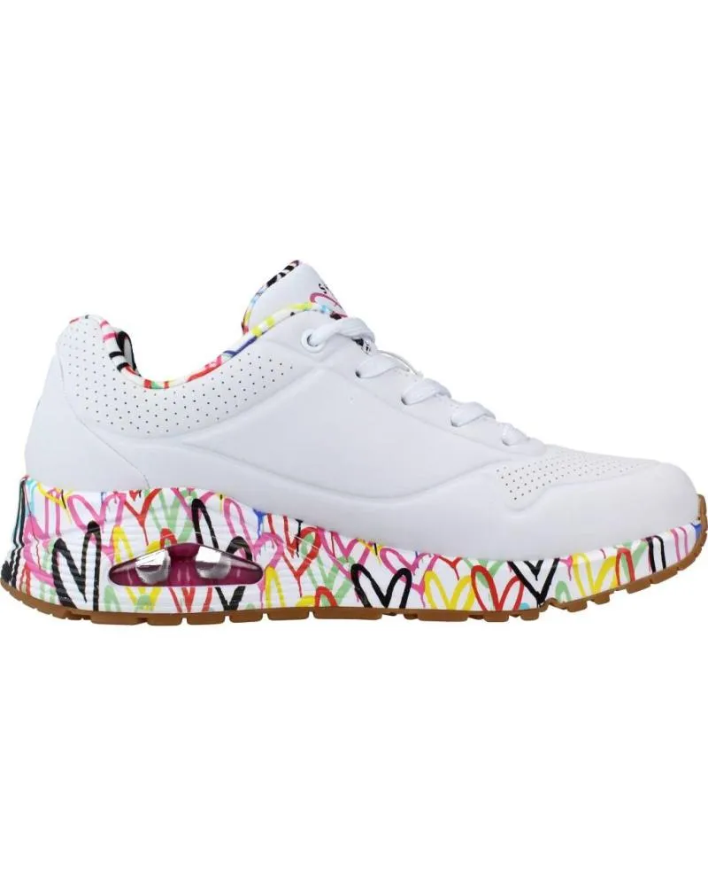 ZAPATILLAS DEPORTE SKECHERS  DE MUJER ZAPATILLAS MUJER MODELO UNO  LOVING LOVE COLOR BLANCO  WHT