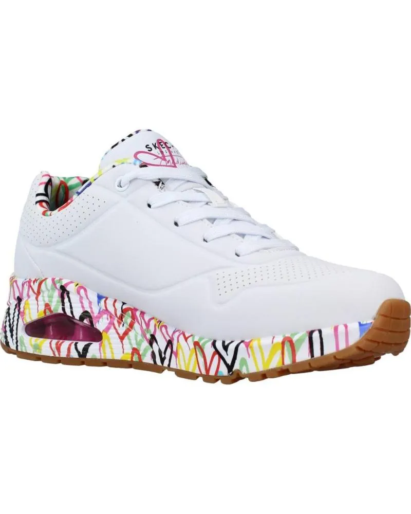 ZAPATILLAS DEPORTE SKECHERS  DE MUJER ZAPATILLAS MUJER MODELO UNO  LOVING LOVE COLOR BLANCO  WHT