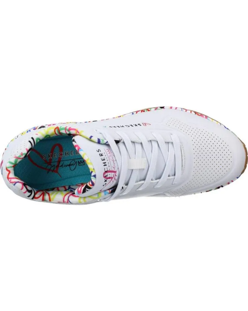 ZAPATILLAS DEPORTE SKECHERS  DE MUJER ZAPATILLAS MUJER MODELO UNO  LOVING LOVE COLOR BLANCO  WHT