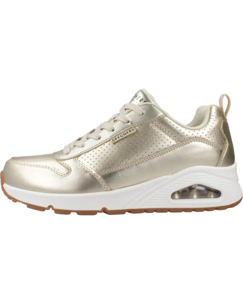 ZAPATILLAS DEPORTE SKECHERS  DE MUJER ZAPATILLAS MUJER MODELO UNO  METALLIXS COLOR ORO  CHMP