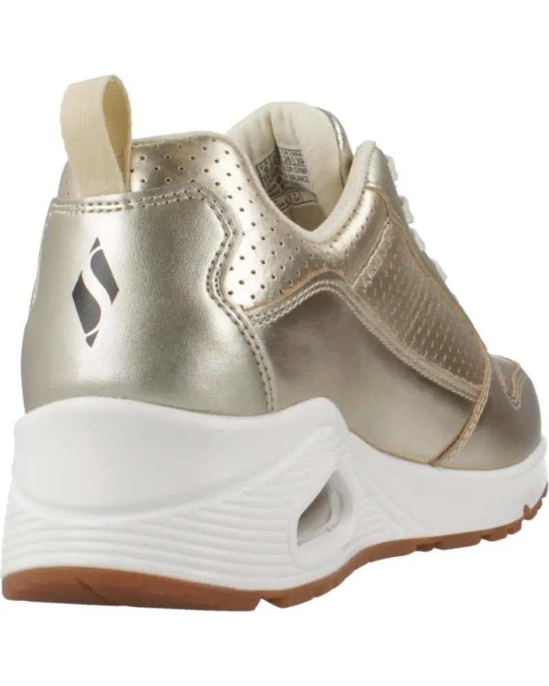 ZAPATILLAS DEPORTE SKECHERS  DE MUJER ZAPATILLAS MUJER MODELO UNO  METALLIXS COLOR ORO  CHMP