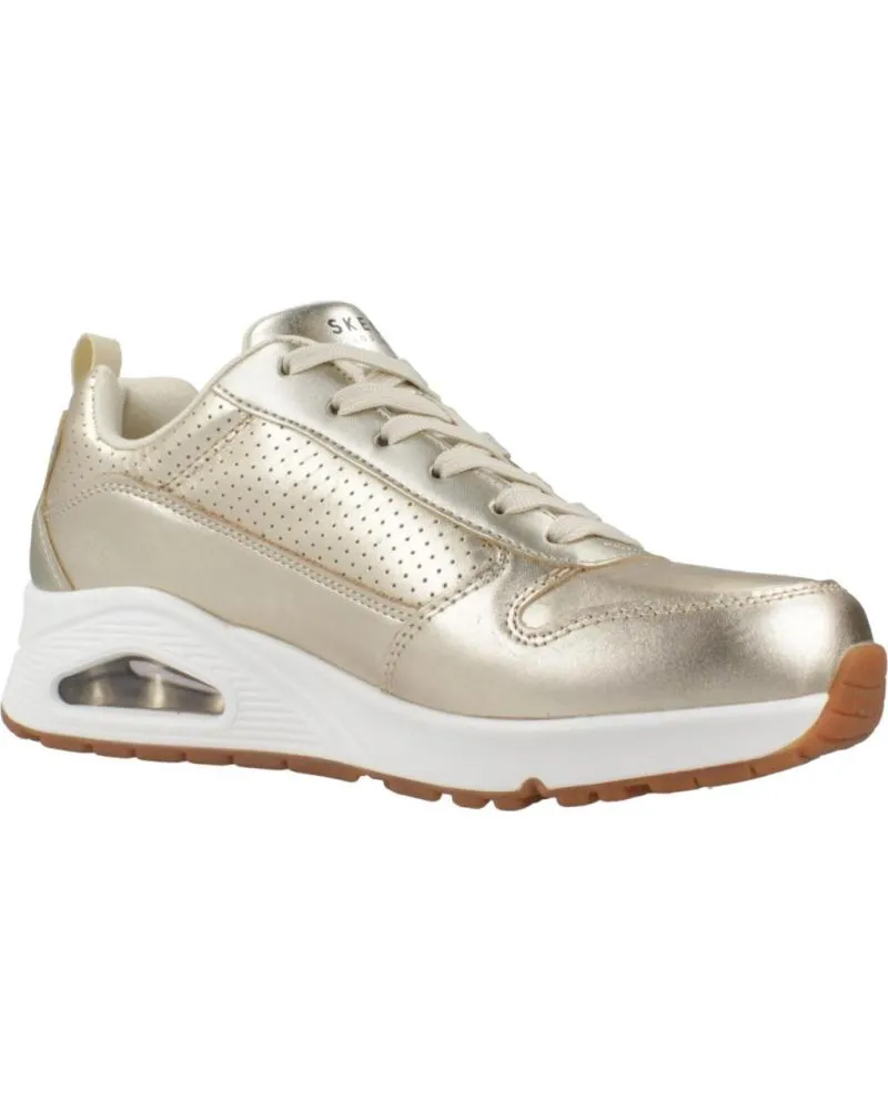 ZAPATILLAS DEPORTE SKECHERS  DE MUJER ZAPATILLAS MUJER MODELO UNO  METALLIXS COLOR ORO  CHMP
