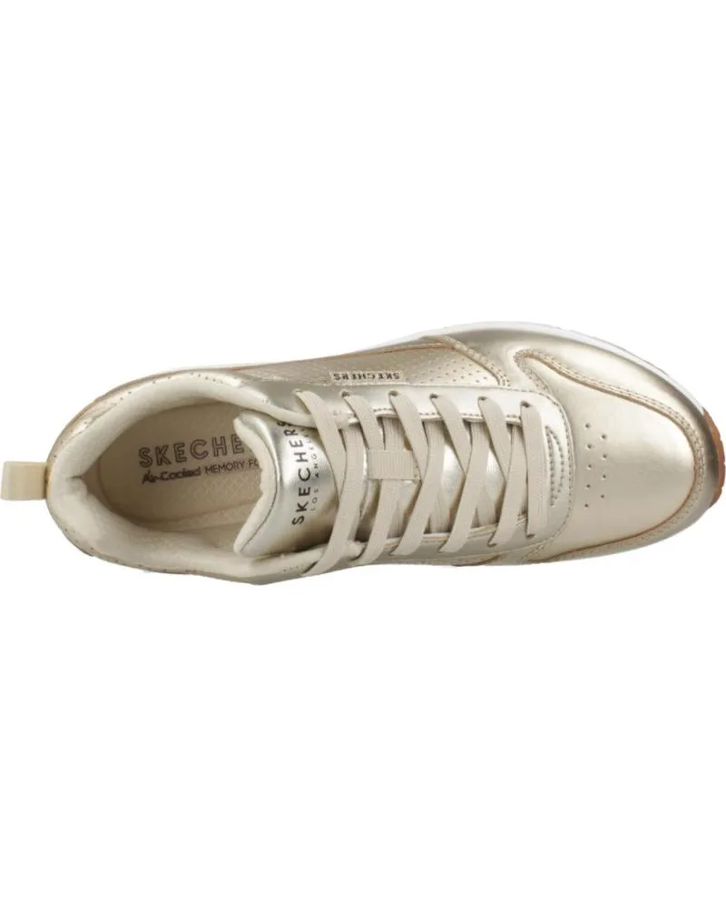 ZAPATILLAS DEPORTE SKECHERS  DE MUJER ZAPATILLAS MUJER MODELO UNO  METALLIXS COLOR ORO  CHMP