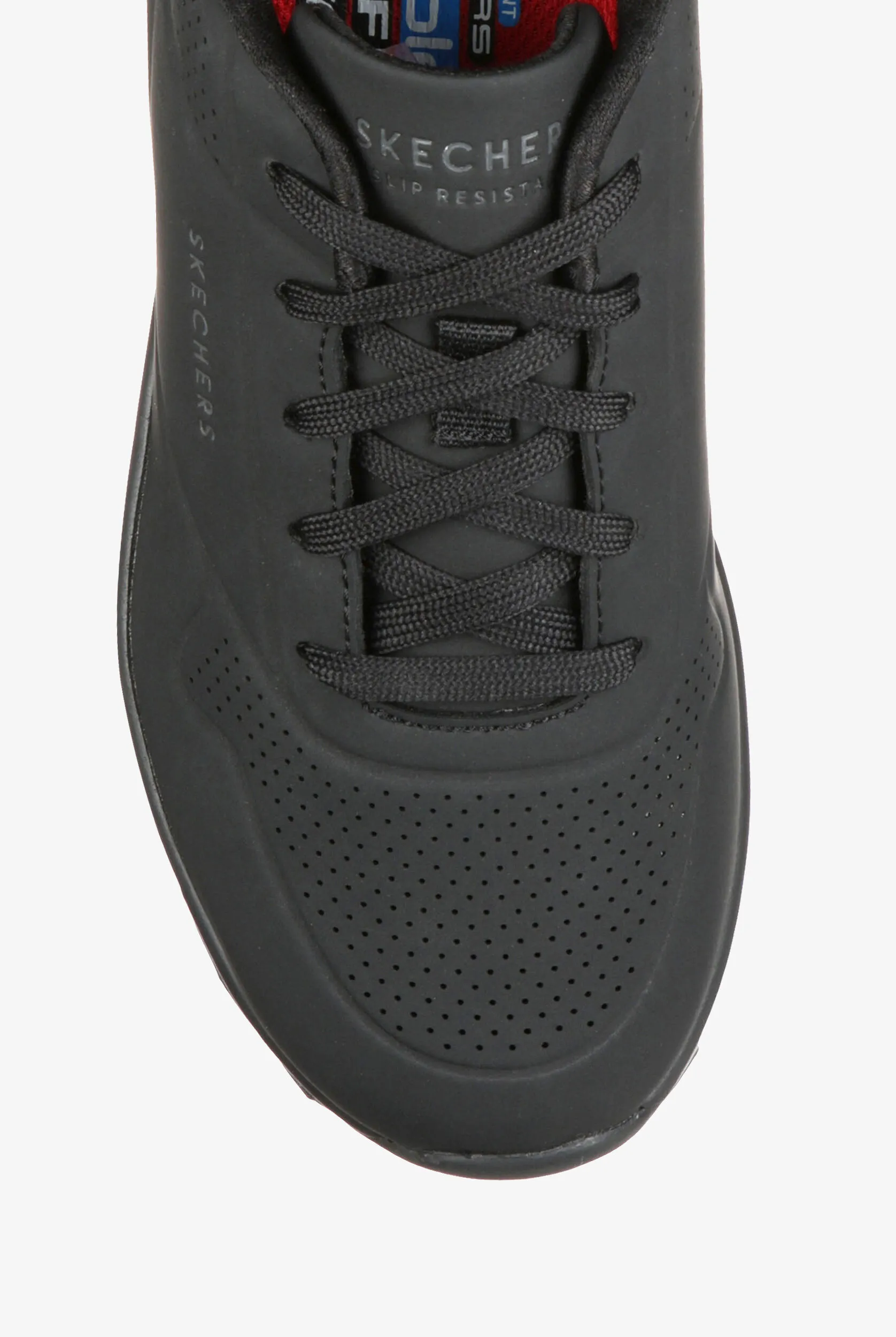 Zapatillas deportivas de enfermería Skechers Work Black Synthetic Uno Sr con cordones para mujer