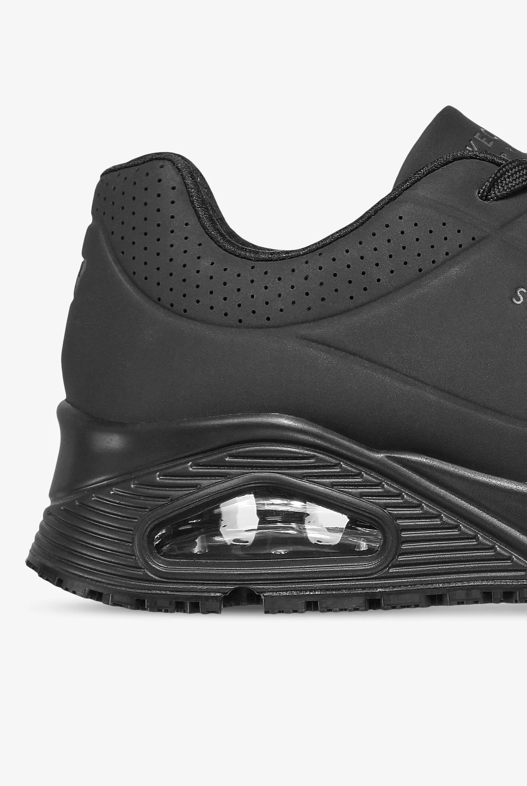 Zapatillas deportivas de enfermería Skechers Work Black Synthetic Uno Sr con cordones para mujer