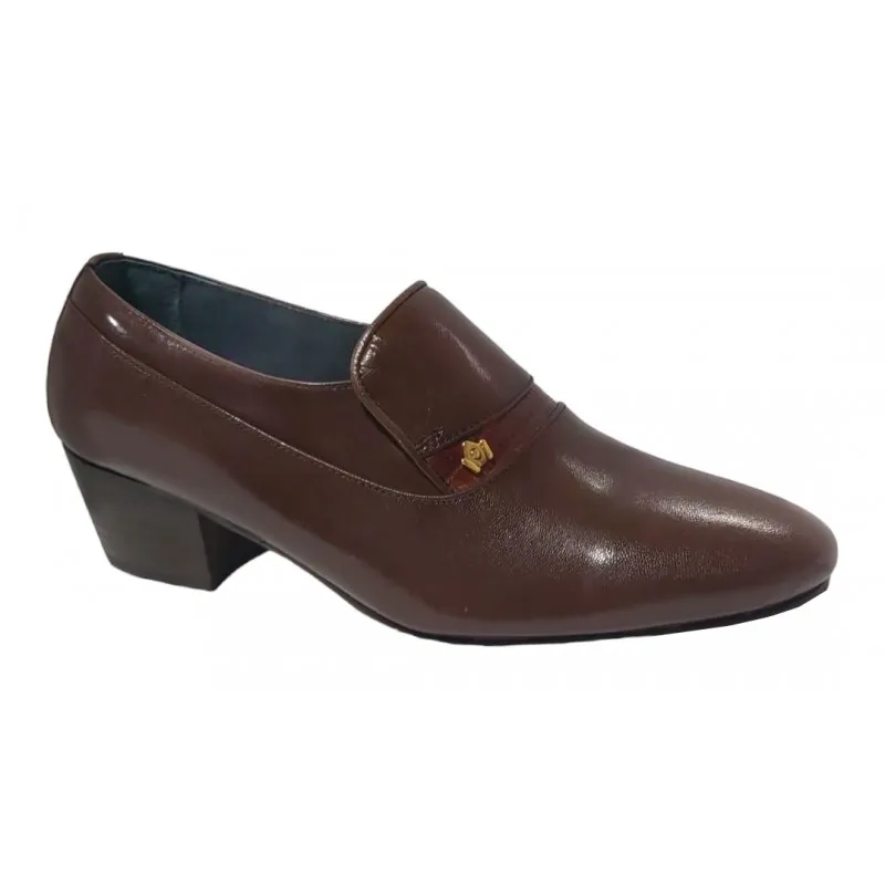 Zapato Tacón Cubano Hombre en Piel. Almansa