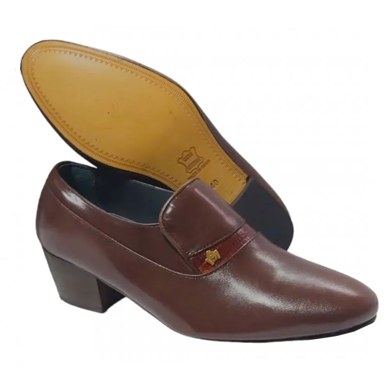 Zapato Tacón Cubano Hombre en Piel. Almansa
