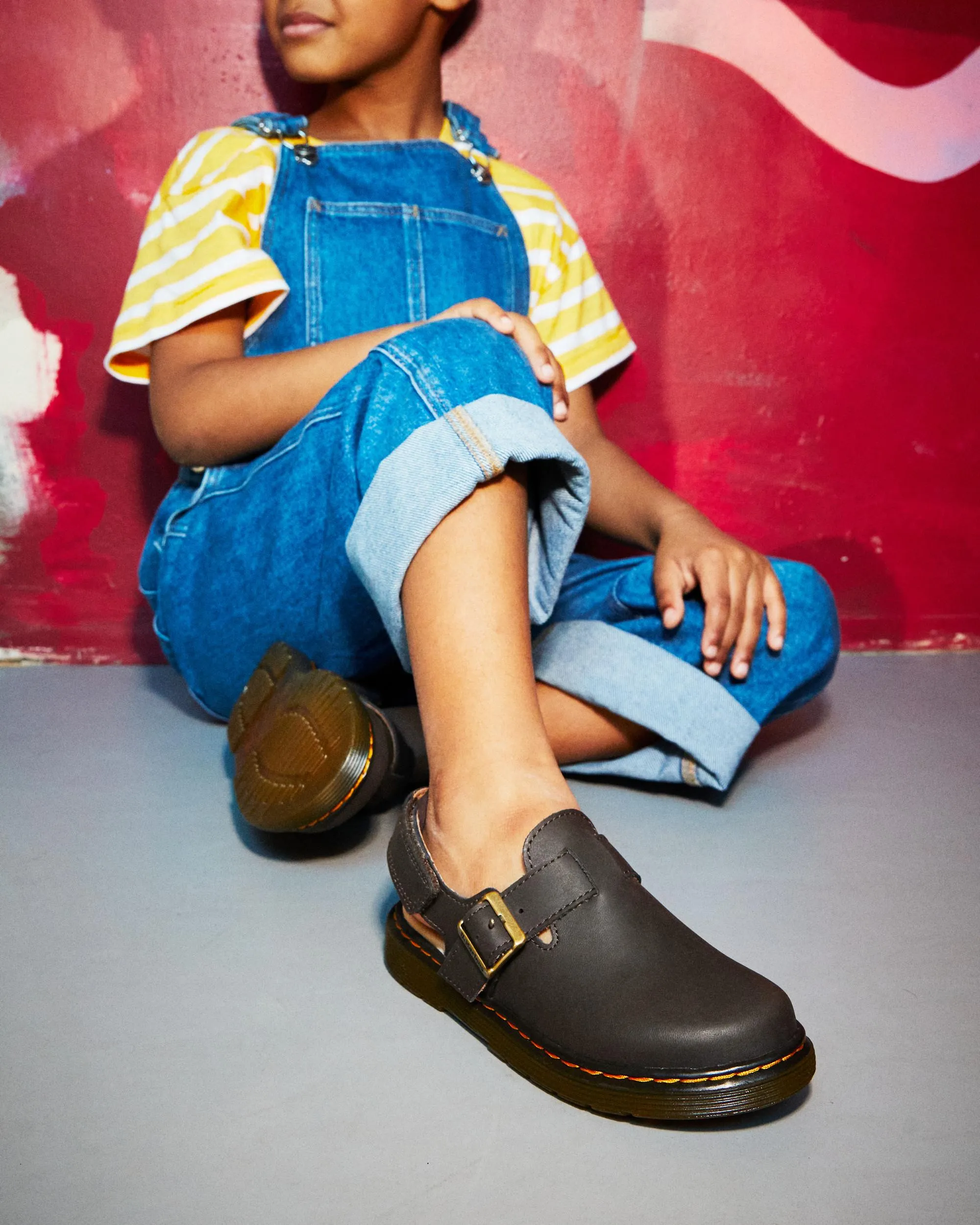 Zuecos Jorgie para niños junior en piel